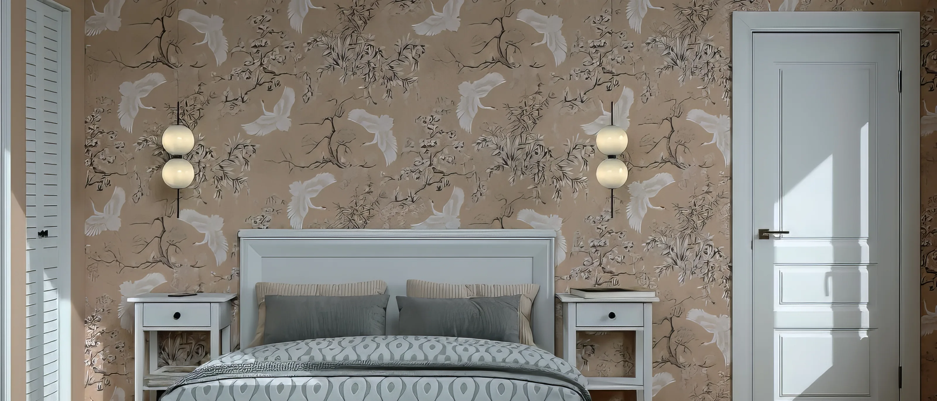 Bedroom wallpaper installation by RCP Wallpaper