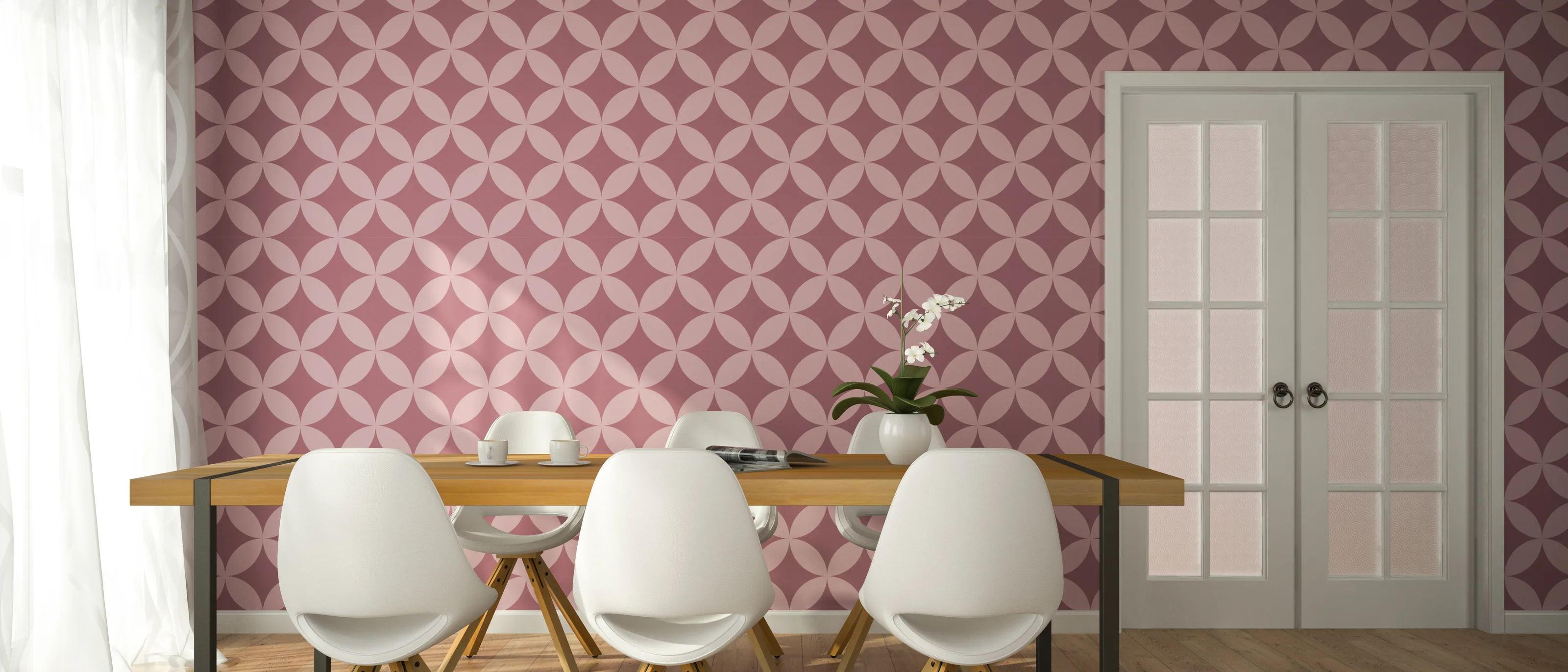 Dining room wallpaper installation by RCP Wallpaper