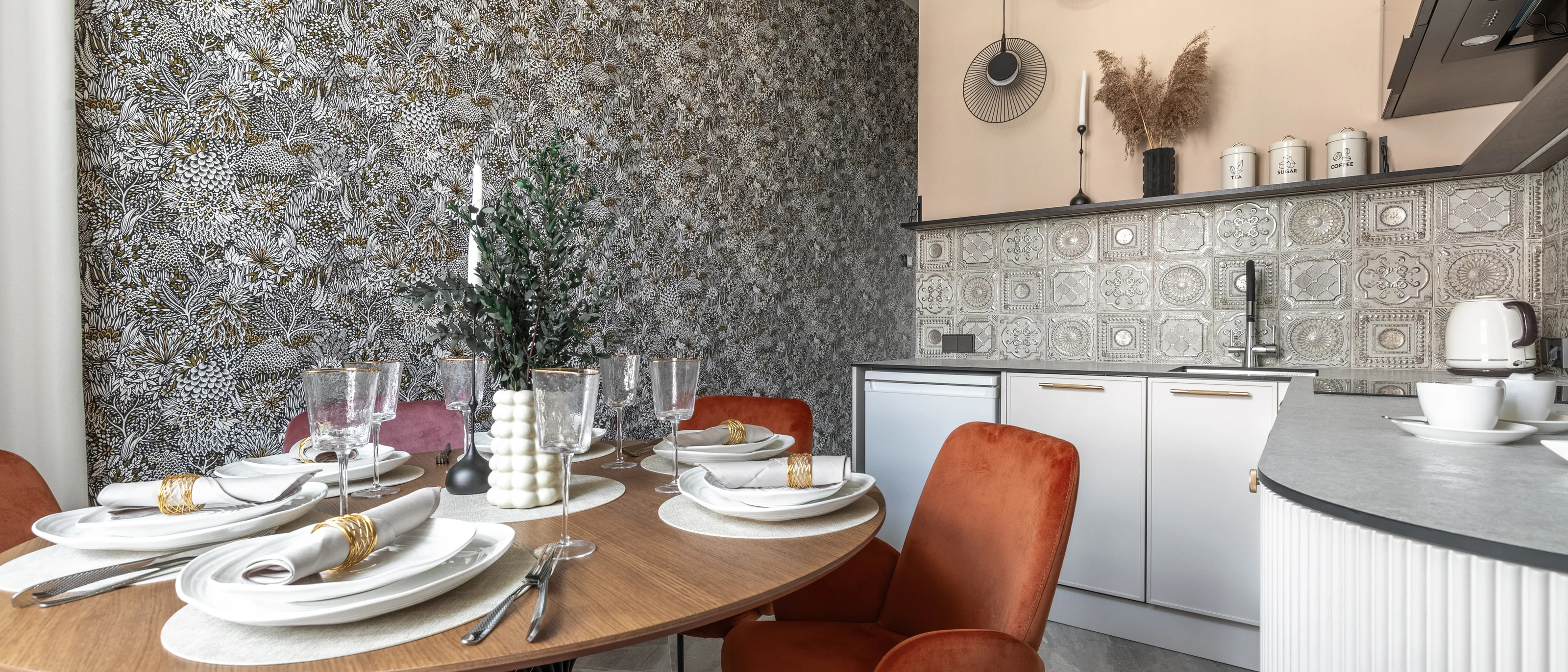 Kitchen wallpaper installation by RCP Wallpaper