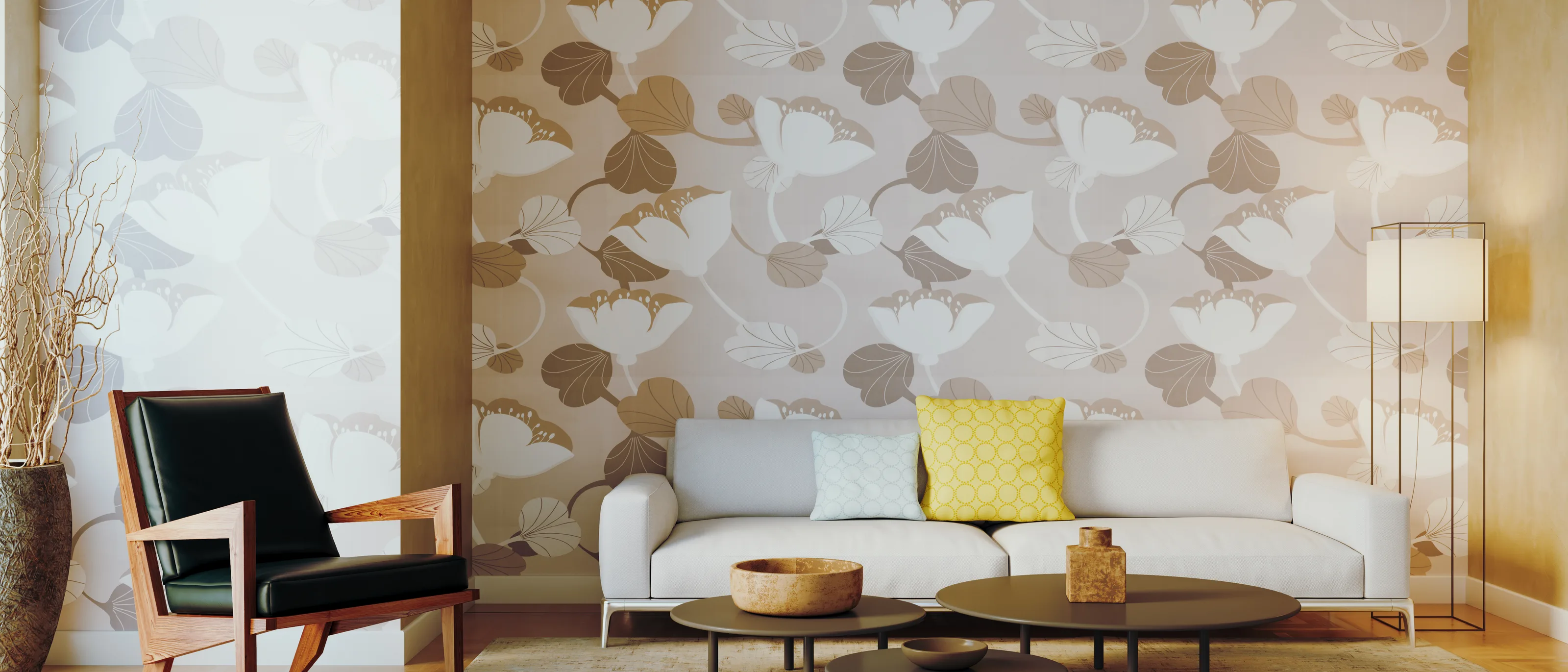 Living room wallpaper installation by RCP Wallpaper